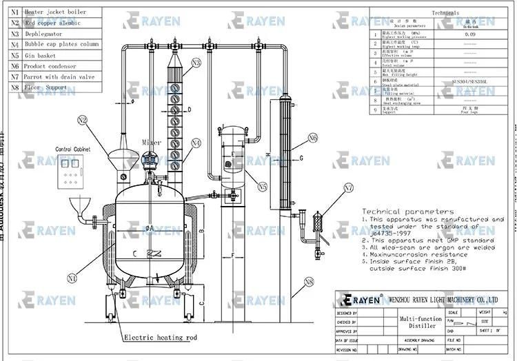 Distilling Equipment Alcohol Distill Machine Rectification Column Distillation Distillery