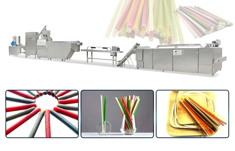 New Material Edible Food Grade Biodegradable Degradable Rice Tapioca Straw Extruder Maker Machinery Production Processing Line