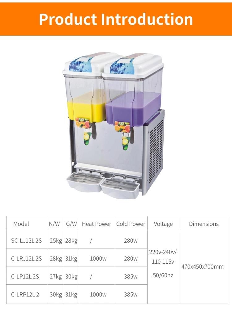 Double Tank Juice Dispenser Spray Sno Melting Funtion Bubble Tea Shop Commercial Using