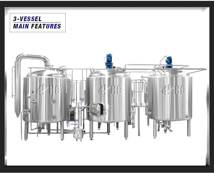 Turnkey 1000L Stainless Steel Beer Brewing Equipment for 500L Brewery Plant System