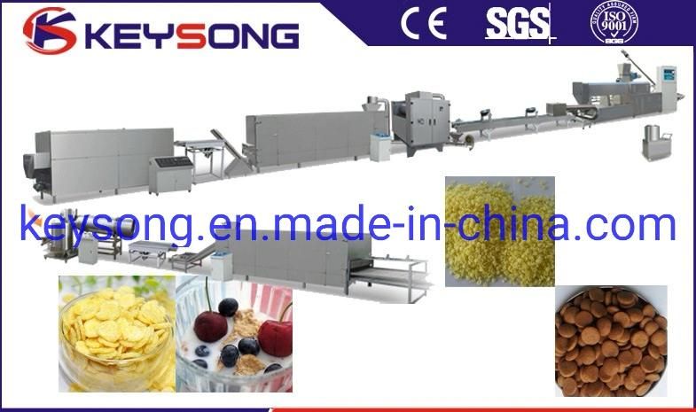 Corn Rice Flakes Snacks Plant Puffed Food Making Machine