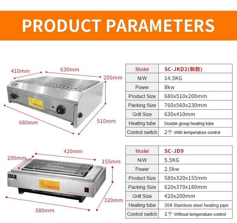 Commercial Single-Head Stainless Steel Electric BBQ Burner with Temperature Control Knob