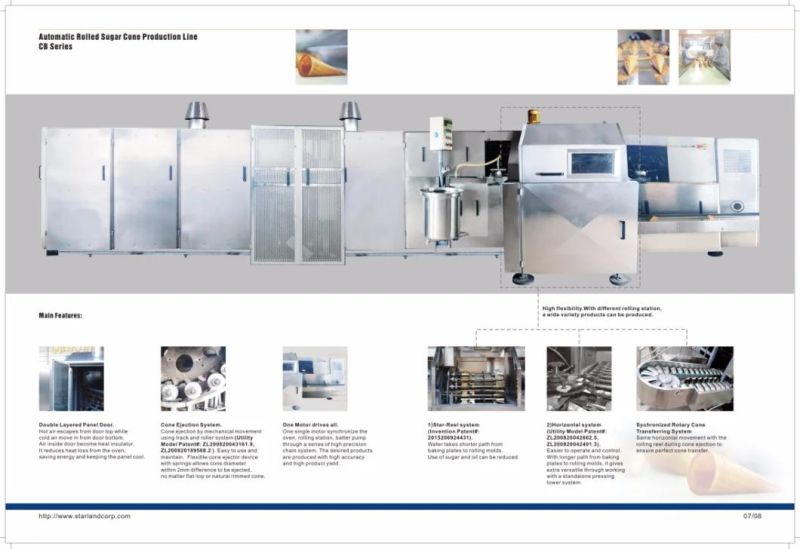 Automatic Rolled Sugar Cone Making Machine/ Ice Cream Cone Machine / Waffle Cone Production Line