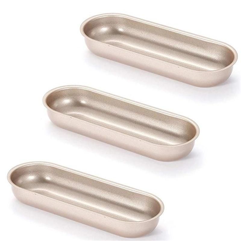 High Quality Hot Dog Bun Pan Hotdog Bread Mold Non Stick Bakeware 7 Inch Oval Hot Dog Mould