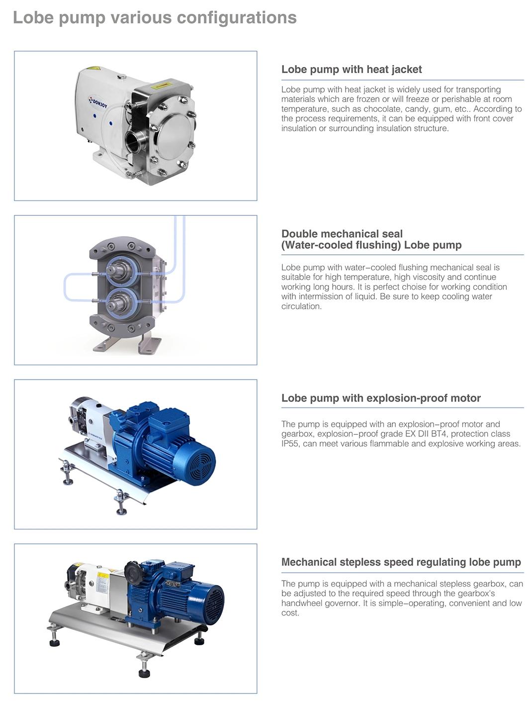 3A Food Grade Sanitary Cheese Rotary Rotor Pump with Motor