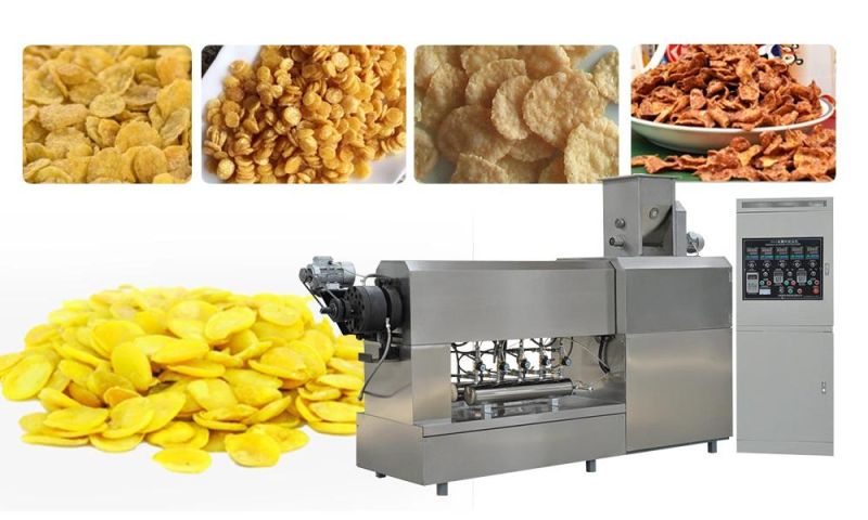 Extruded Choco Corn Flakes Making Machine Double Screw Extruding Crunchy Cereal Breakfast Cornflex Processing Equipment