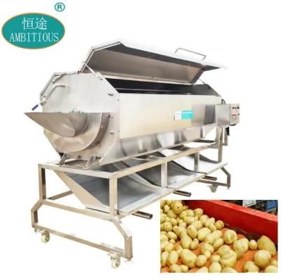 Root Vegetable Ginger Potato Roller Peeler Washing Peeling Cleaning Machine