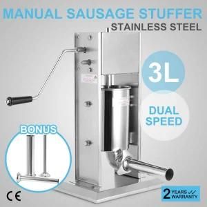 3L Vertical Commercial Sausage Stuffer Two Speed Stainless Steel Meat Press