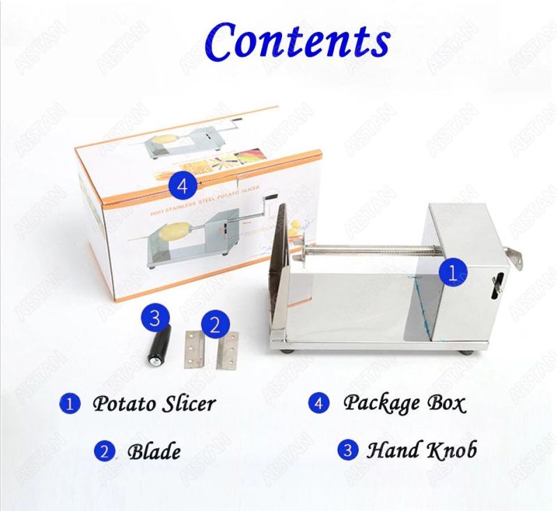 St02 Stainless Steel Manual Spiral Potato Slicer Chips Cutter Kitchen Vegetable Tools