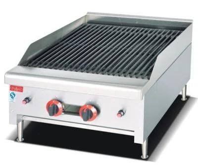Commercial Cast Iron Table Top Gas Lava Rock Grill GB-249A