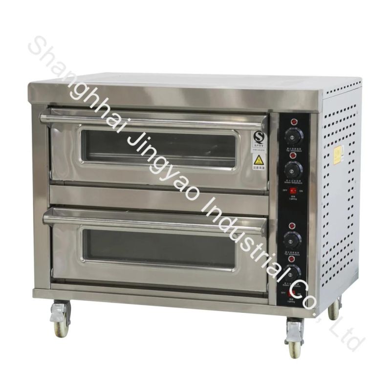 Commercial Hotel Bakery Equipment Bakery Pizza Oven with Pizza Stone Commercial Double/Single Electric/Gas Pizza Bread Baking Deck Oven Machine Industrial