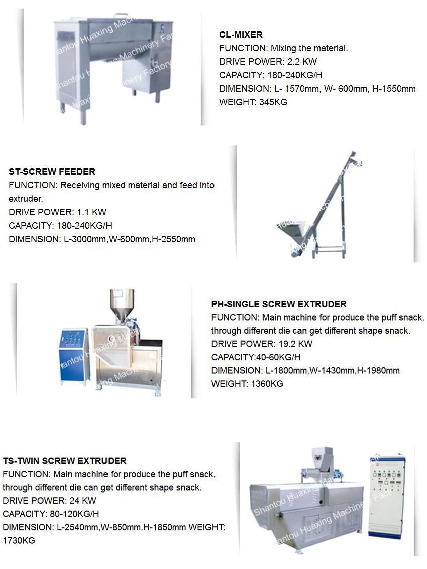 Corn Puff Snack Extruder Snacks Making Machine / Production Line