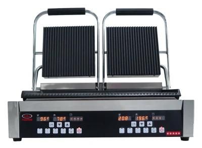 Counter Top Double-Plate Electric Digital Panini Contact Grill Eg-813D