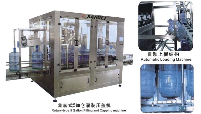 Automatic 5 Gallon Bottled Water Filling Machine 600-2000bph