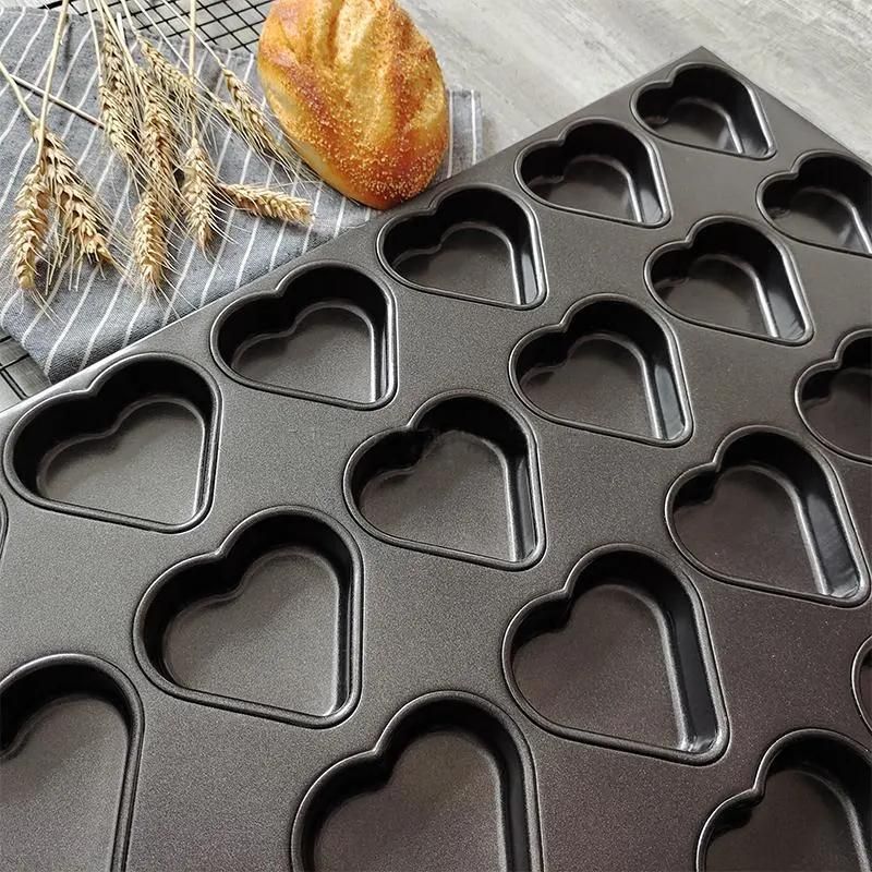 Hot Selling Factory Price 24 Mulit-Link Love Shaped Non Sticke Bakeware Baking Tray/Dish
