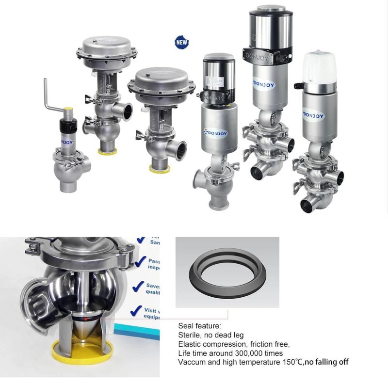 Sanitary Pneumatic Shut-off and Diverter Valve for Food Beverage Dairy