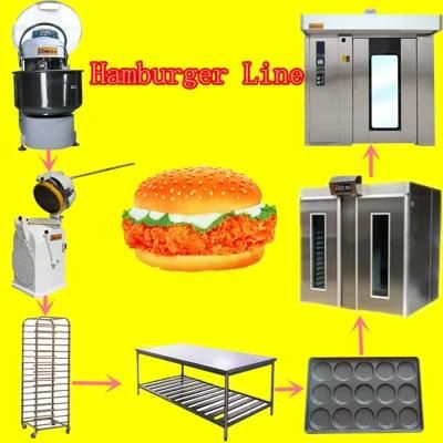 Hamburger Bread Production Line (spiral dough mixer, dough rounder, proofer, bakery oven ...