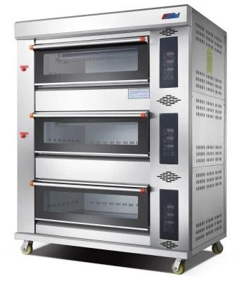 3 Deck 6 Tray Luxury Gas Oven for Commercial Kitchen Baking Bakery Machinery Food ...