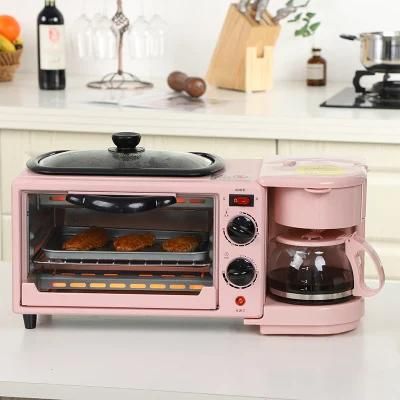 3 in 1 Multi Function Breakfast Maker Machine with Toast Oven Coffee Pot Frying Pan