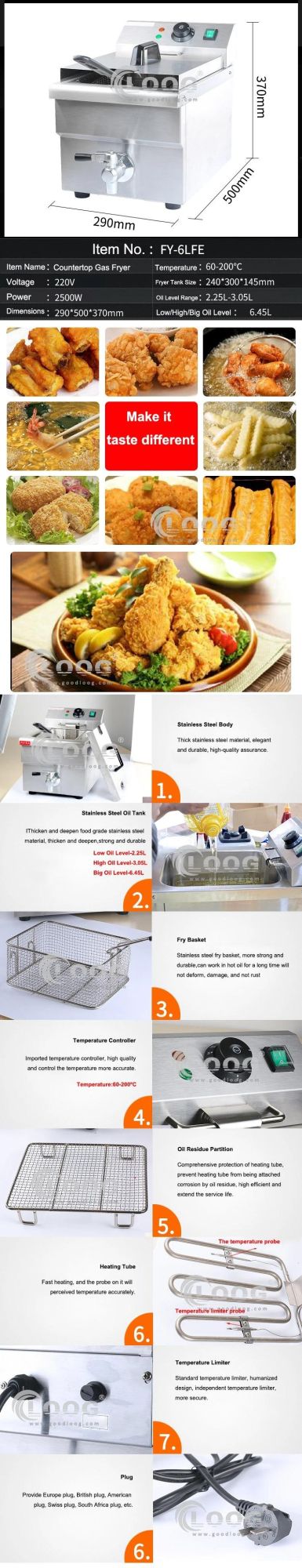 CE Approved Commercial Kfc Fryer Machine Electric Chips Fryer Machine Stainless Steel Fryer with Basket