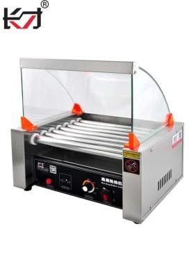 HD-7 Hot Dog Roller Grill Machine with Glass Cover
