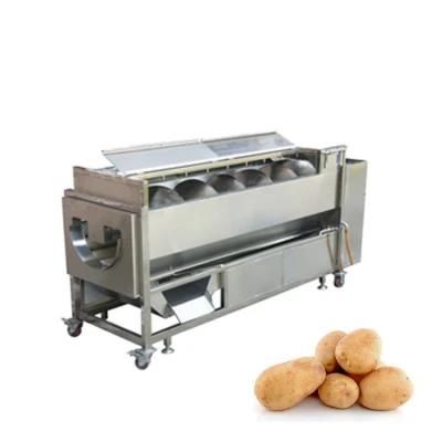 Vegetable Potato Carrot Apple Brush Washer and Peeler Machine