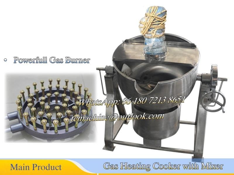 200L Jacketed Kettle Gas Heating Kettle Cooking Kettle No Jacketed Gas Cooking Kettle
