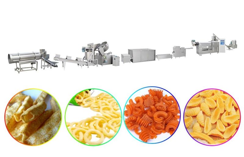 Automatic Fried 3D Pellet Snacks Food Machine Process Line Extruded 2D Pellet Snacks Frying Machine for Sale