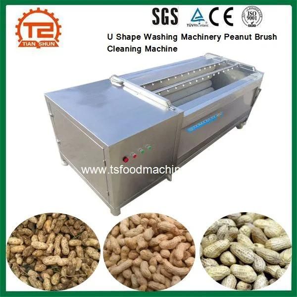 U Shape Food Washing Machinery Peanut Brush Cleaning Machine
