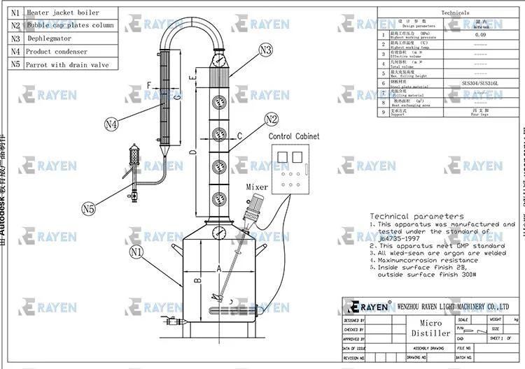 Copper Column Still 50L Home Use Distiller Rectification Column Distillation Distillery