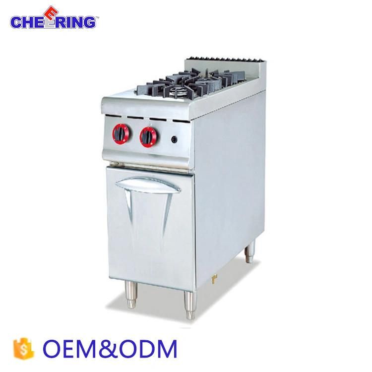 Industrial Gas Cooker Range with 2-Burner with Cabinet