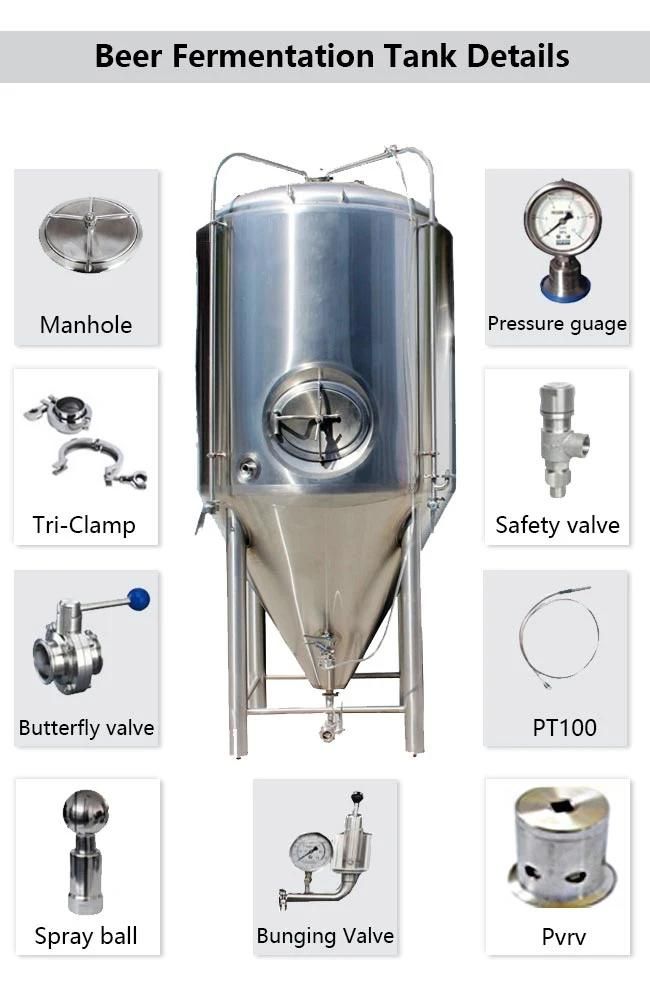 300L Beer Fermenter Fermentation Tank Equipment Used for Beer Brewing System