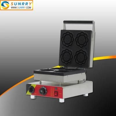 Electric Sunflower Type Belgium Rotary Cupcake Waffle Slab Mouldf Maker