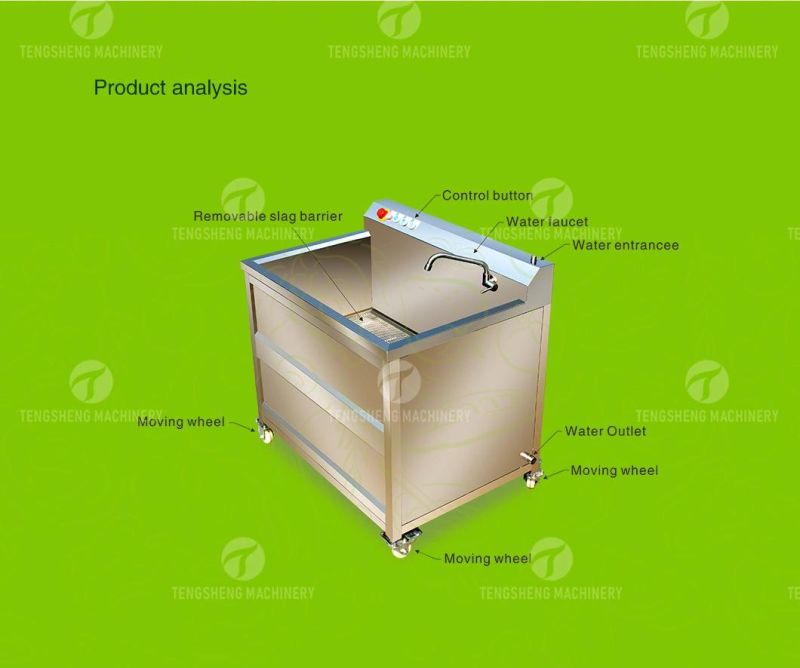 High Pressure Spraying Washing Fruit Vegetable Washer Bubble Cleaning Machine Industrial Ginger Washing Machine (TS-AZ)