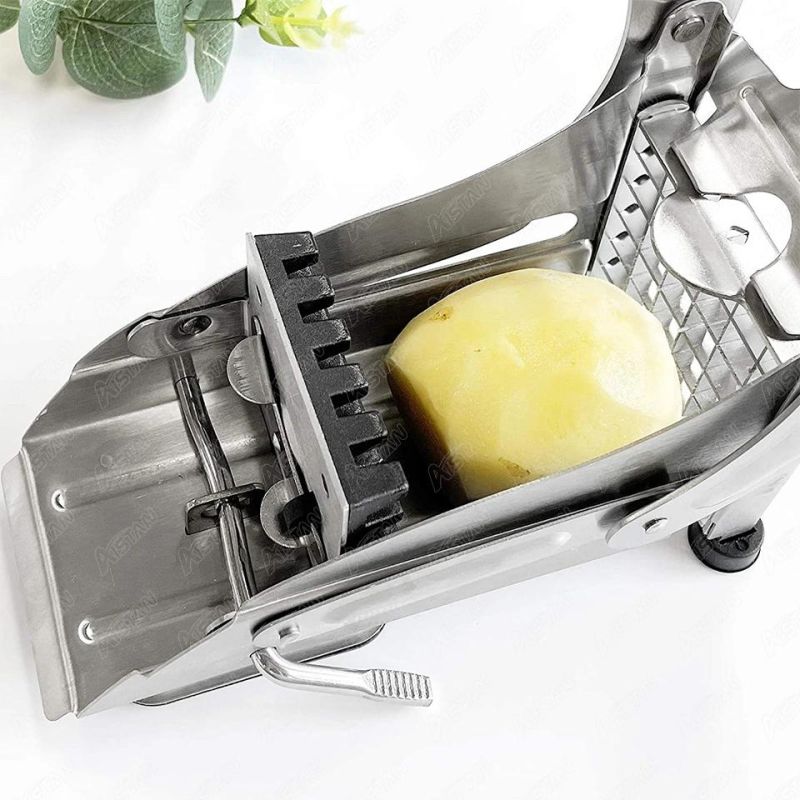St45 Manual Potato Chips Cutter Vegetable Strips Slicer Shredder 8*8 & 12*12mm French Fries Cutter Cutting Machine with Sucker