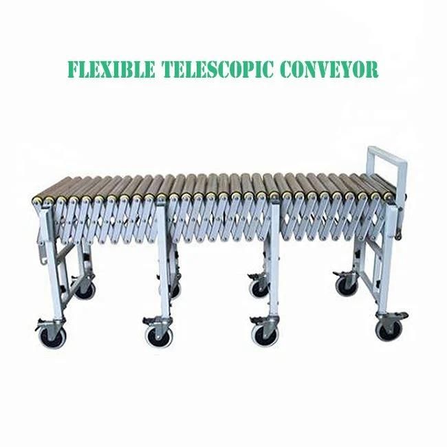 Metal Flexible Expandable Powered Telescopic Roller Conveyor Heavy Duty Lift