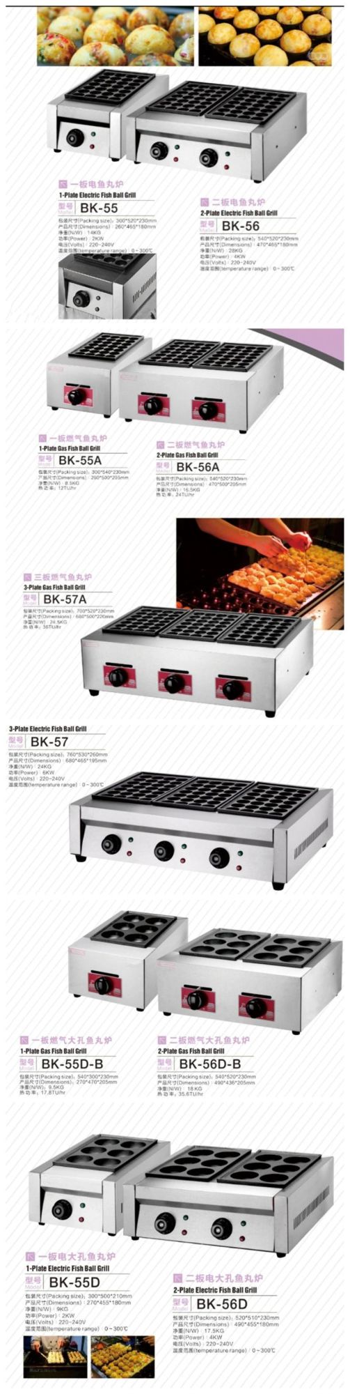 Commercial Snack Fishball Barbecue Oven Gas Takoyaki Machine Delicious Fishball Grill 2-Plate Fish Ball Octopus Ball Maker