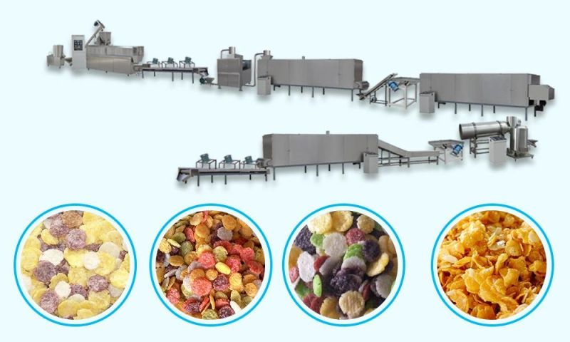 Corn Flakes Extruded Equipment Machinery Cereal Price Dispenser Making Extruder Line