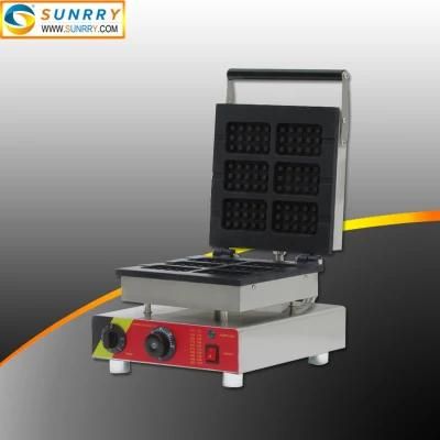 Stainless Steel Electric 6PCS Square Waffle Maker Cake Mould Making Machine