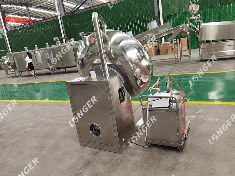 0.75kw Small Automatic Almond Chocolate Coating Pan Peanut Chocolate Coating Machine