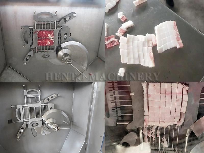 Easy Operation Automatic Mutton Beef Block Dicing Cutter / Automatic Frozen Beef Cube Dicer / Diced Meat Cube Cutter