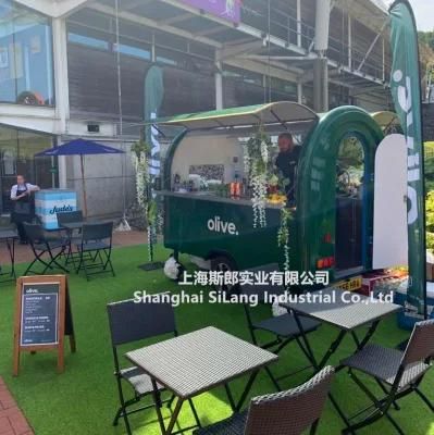 Pop up Kiosk Outdoor Concession Trailer, Mall Popcorn Kiosk Food Cart with Fridge, Green ...