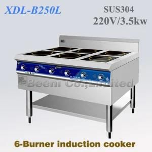 220V/3.5kw Six Burner Commercial Induction Hob