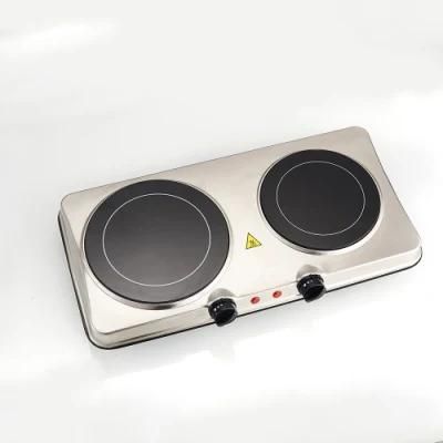 2000W Vitro Ceramic Cooker Domino Two Burner Smooth Surface Electric Cooktop