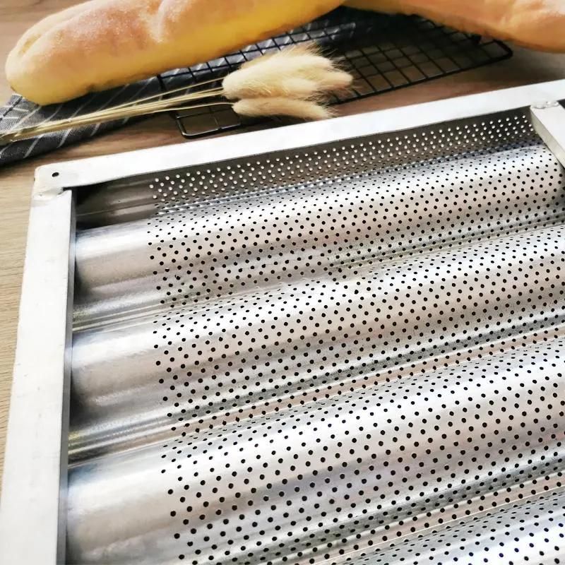 Food Grade Stainless French Bread Baking Tray Baguette Tray