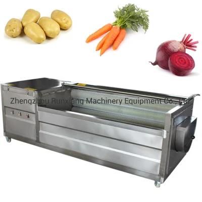 Industrial Stainless Steel Brush Vegetable Washing Peeling Processing Machine