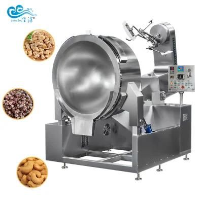 Commercial Automatic Tilting Food Honeyed Walnuts Cooking Mixer Gas Jacketed Kettle