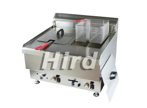 Gas Deep Fryers (Hzh-Trc-2) Double Tanks CE Bakery Equipment BBQ Catering Equipment