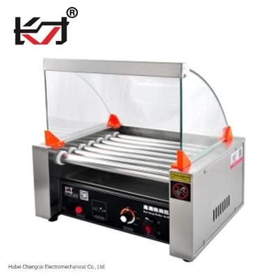 HD-7 Commercial Hot Dog Roller Grill Warmer Machine with Glass 7 Rolloers