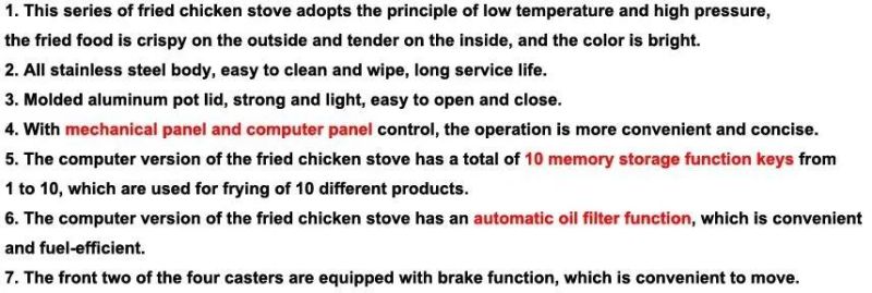 Computer Version Pressure Fried Chicken Stove Manufacturers Supply Western Fast Food Fried Stove Commercial American Intelligent Temperature Control Pressure Fr